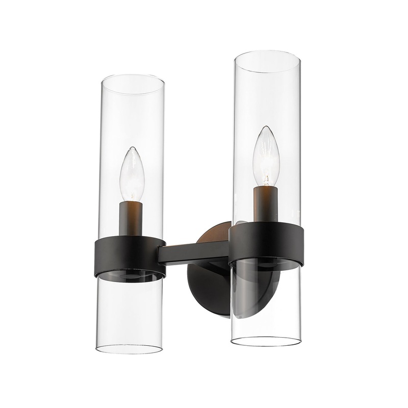 Z-Lite 4008-2S-MB Datus Two Light Wall Sconce, Matte Black