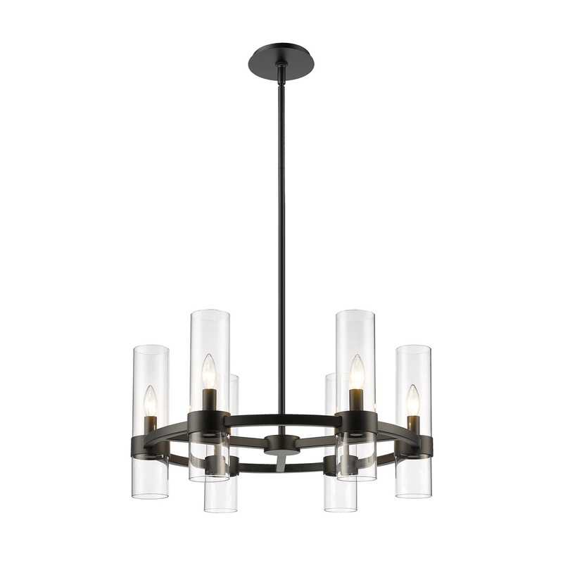 Z-Lite 4008-6MB Datus Six Light Chandelier, Matte Black