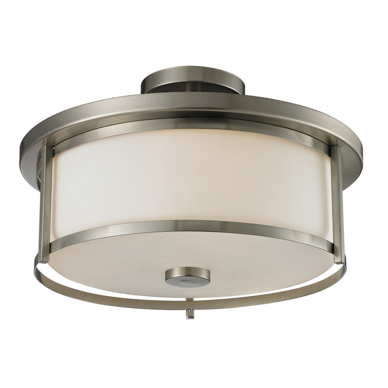 Z-Lite 412SF16 Savannah Three Light Semi Flush Mount, Brushed Nickel