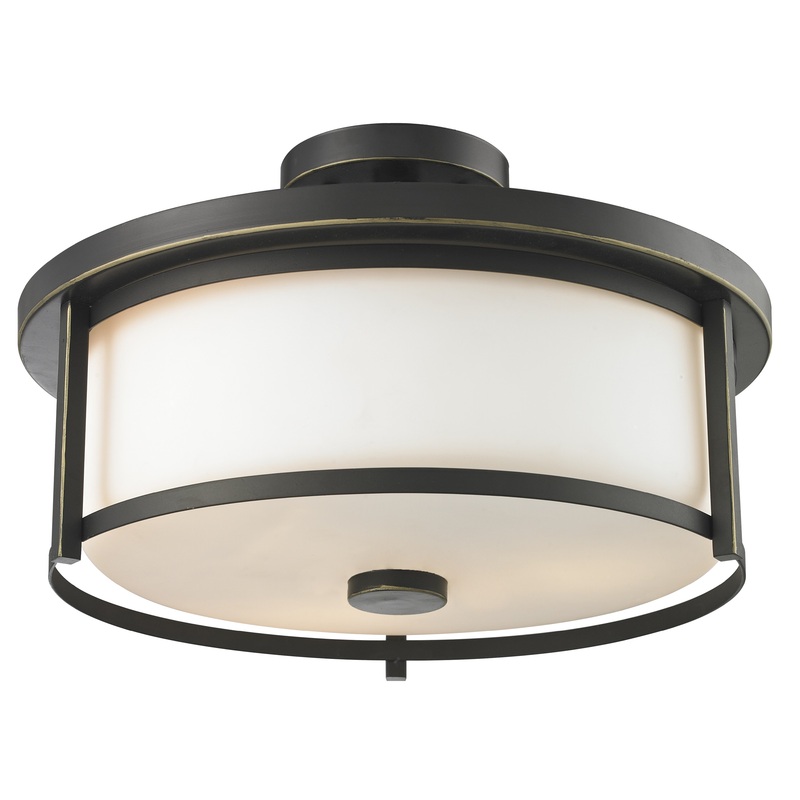 Z-Lite 413SF16 Savannah Three Light Semi Flush Mount, Olde Bronze