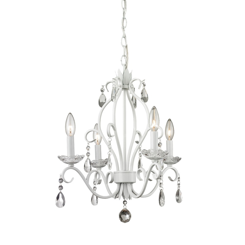 Z-Lite 423MW Princess Chandeliers Four Light Mini Chandelier, Matte White