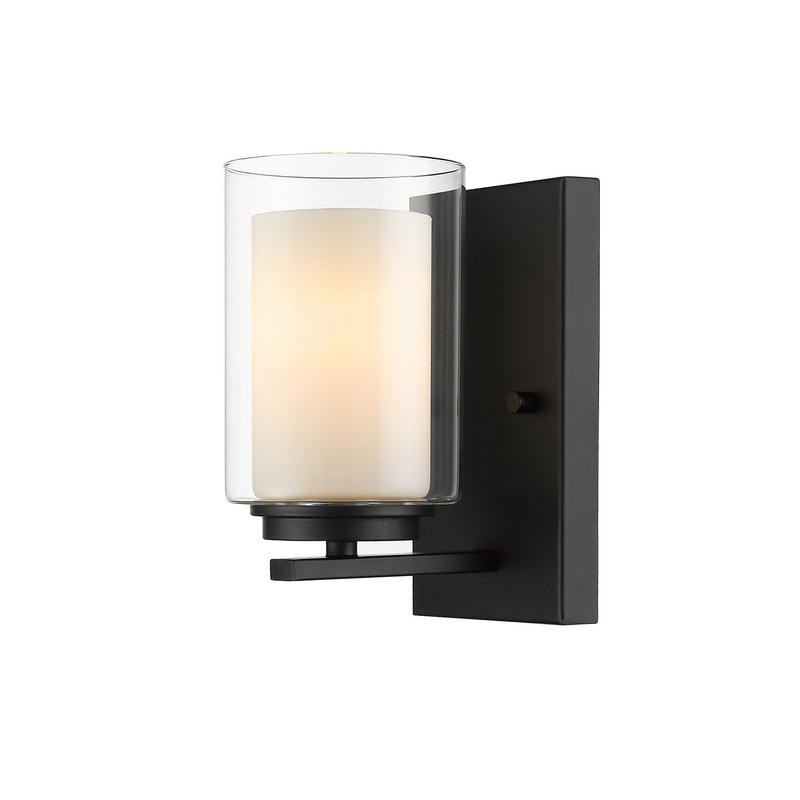 Z-Lite 426-1S-MB Willow One Light Wall Sconce, Matte Black