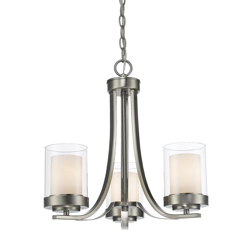 Z-Lite 426-3C-BN Willow Three Light Chandelier, Brushed Nickel