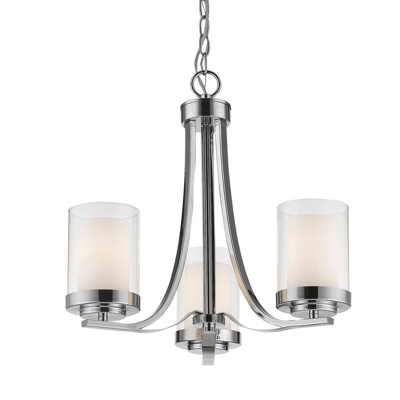 Z-Lite 426-3C-CH Willow Three Light Chandelier, Chrome