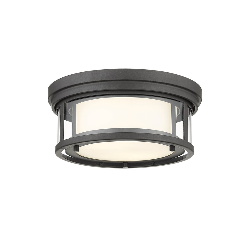 Z-Lite 426F12-BRZ Willow Two Light Flush Mount, Bronze