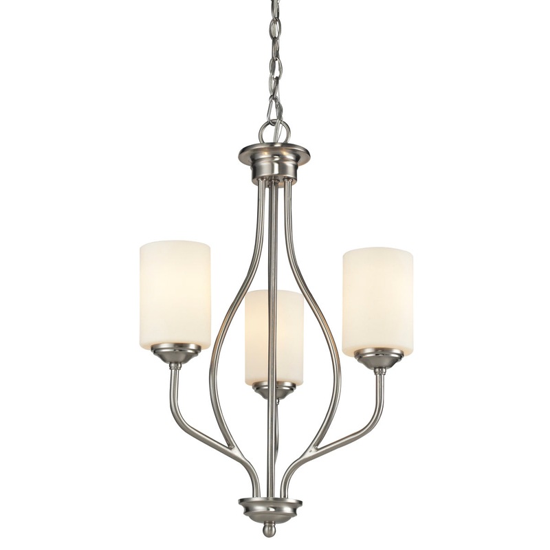 Z-Lite 434-3-BN Cardinal Three Light Chandelier, Brushed Nickel