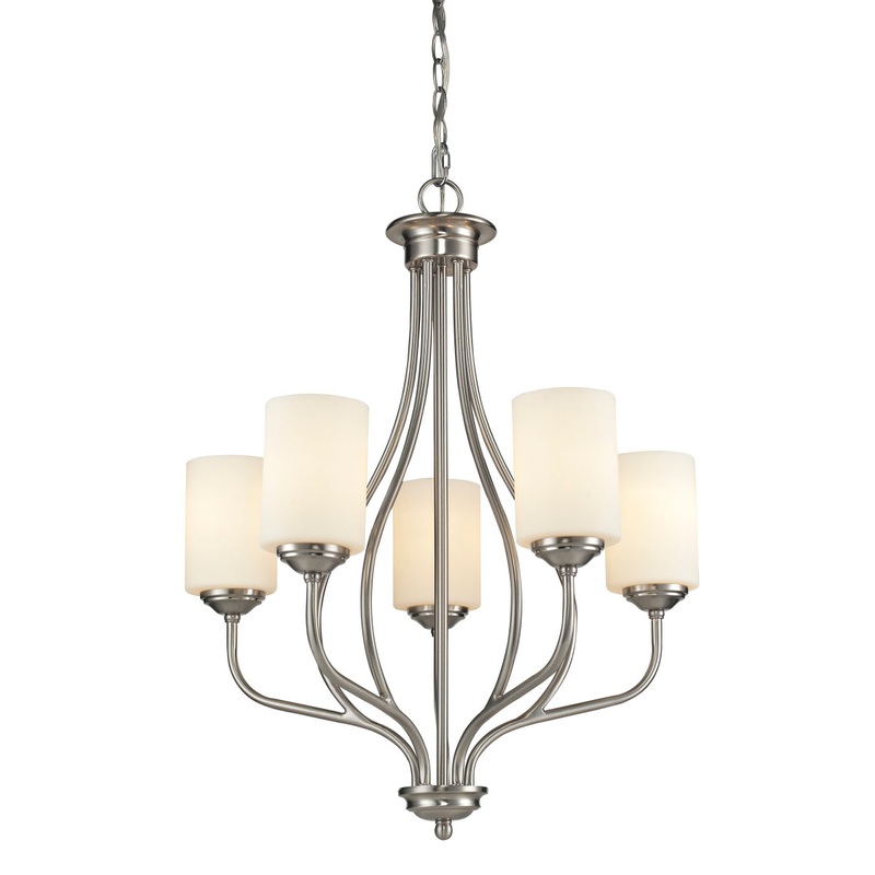 Z-Lite 434-5-BN Cardinal Five Light Chandelier, Brushed Nickel