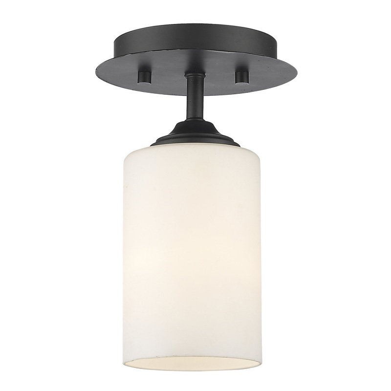 Z-Lite 435F1-BRZ Bordeaux One Light Flush Mount, Bronze