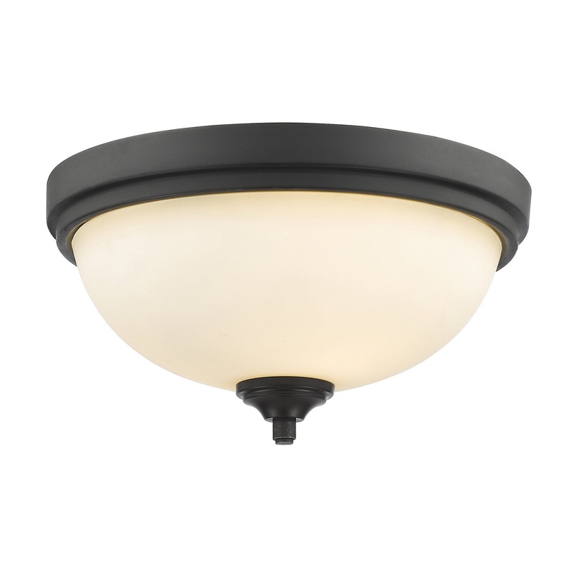 Z-Lite 435F2-BRZ Bordeaux Two Light Flush Mount, Bronze