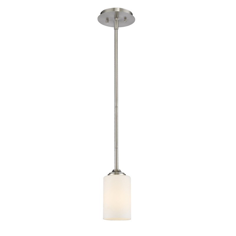 Z-Lite 435MP-BN Bordeaux One Light Mini Pendant, Brushed Nickel