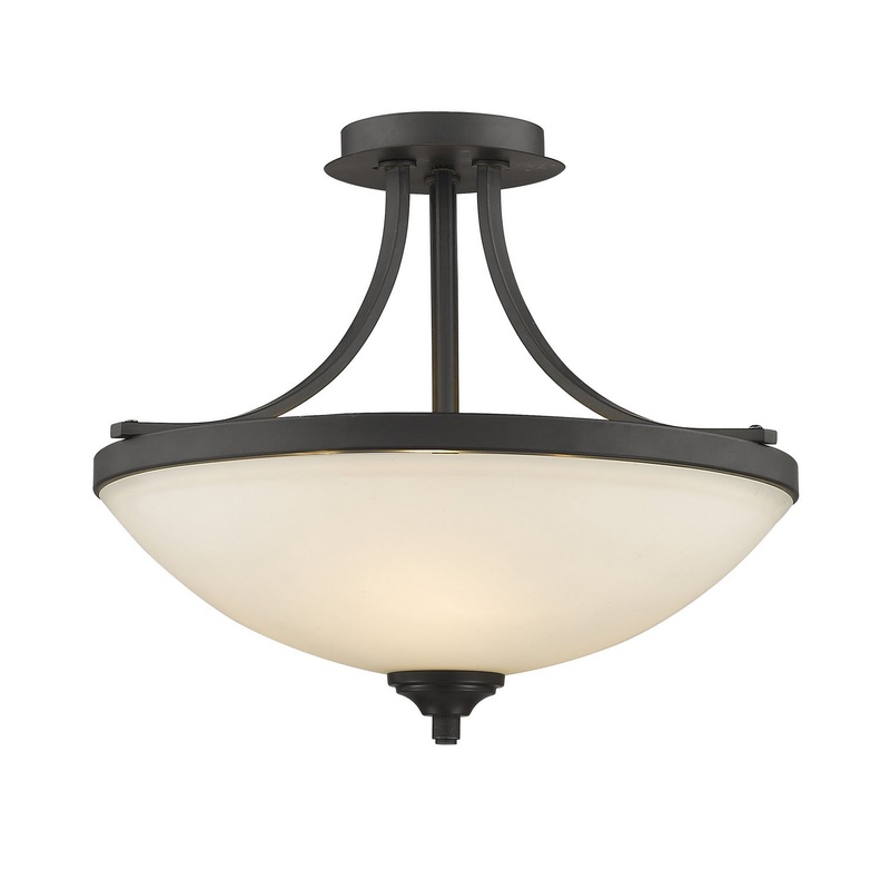 Z-Lite 435SF-BRZ Bordeaux Three Light Semi Flush Mount, Bronze