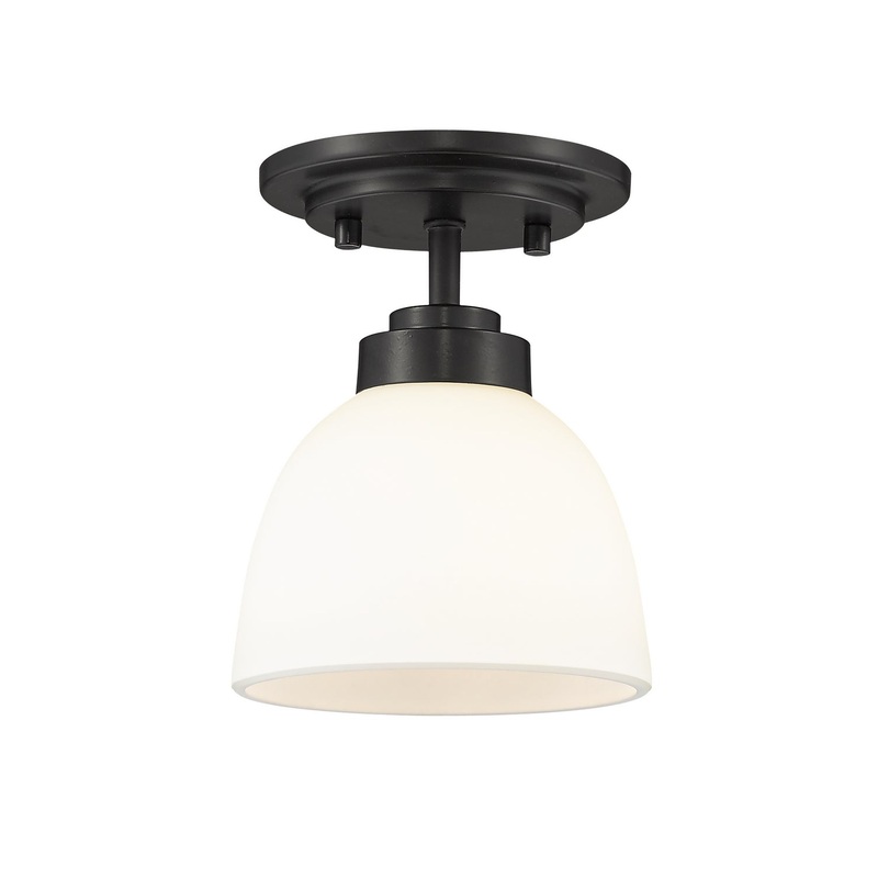 Z-Lite 443F1-MB Ashton One Light Flush Mount, Matte Black