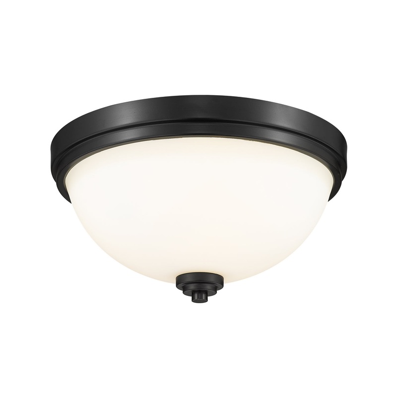 Z-Lite 443F2-MB Ashton Two Light Flush Mount, Matte Black