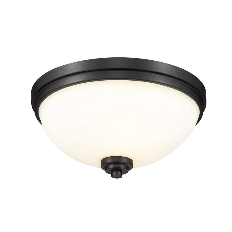 Z-Lite 443F3-MB Ashton Three Light Flush Mount, Matte Black