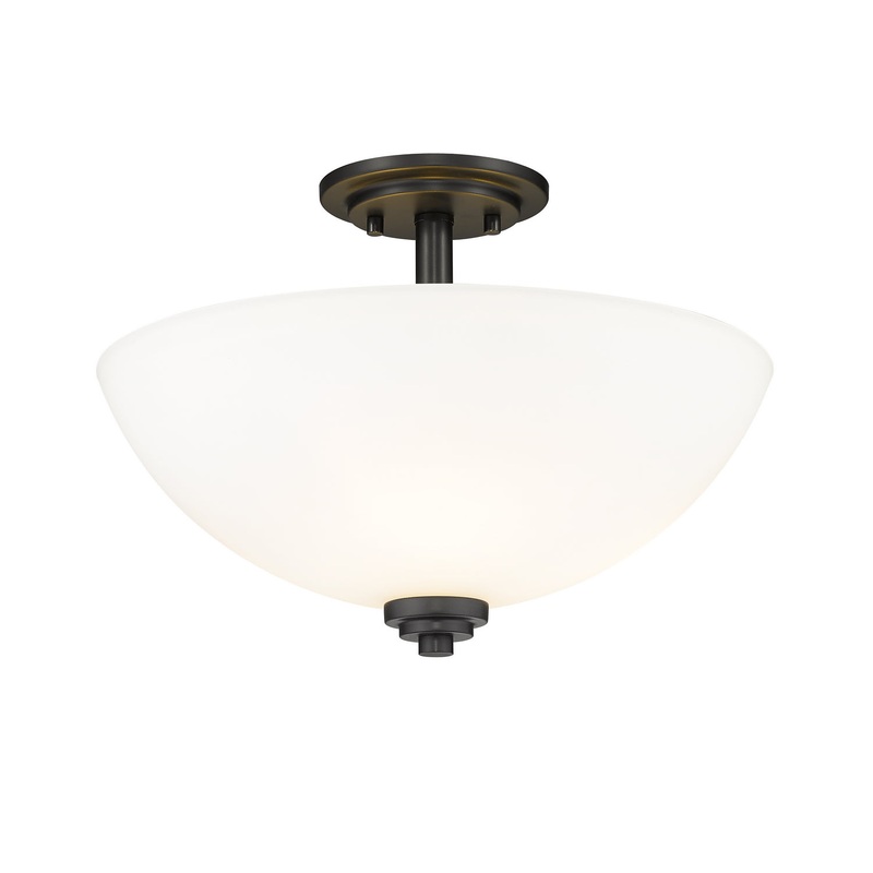 Z-Lite 443SF-MB Ashton Three Light Semi Flush Mount, Matte Black