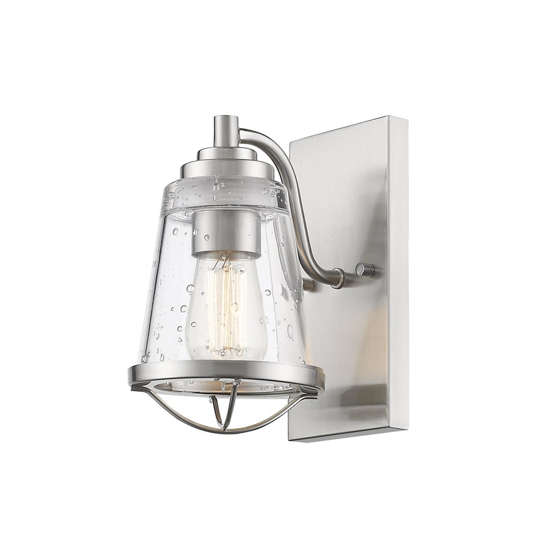 Z-Lite 444-1S-BN Mariner One Light Wall Sconce, Brushed Nickel