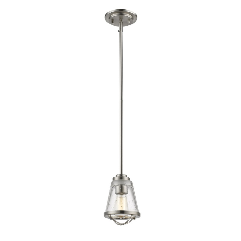 Z-Lite 444MP-BN Mariner One Light Mini Pendant, Brushed Nickel