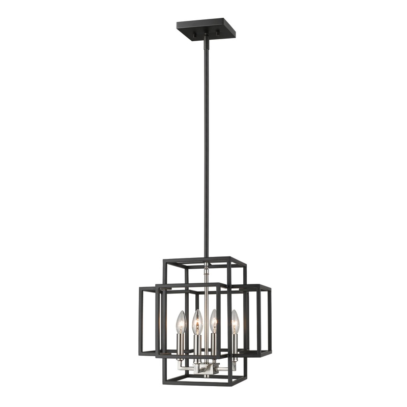 Z-Lite 454-14BK-BN Titania Four Light Pendant, Black / Brushed Nickel