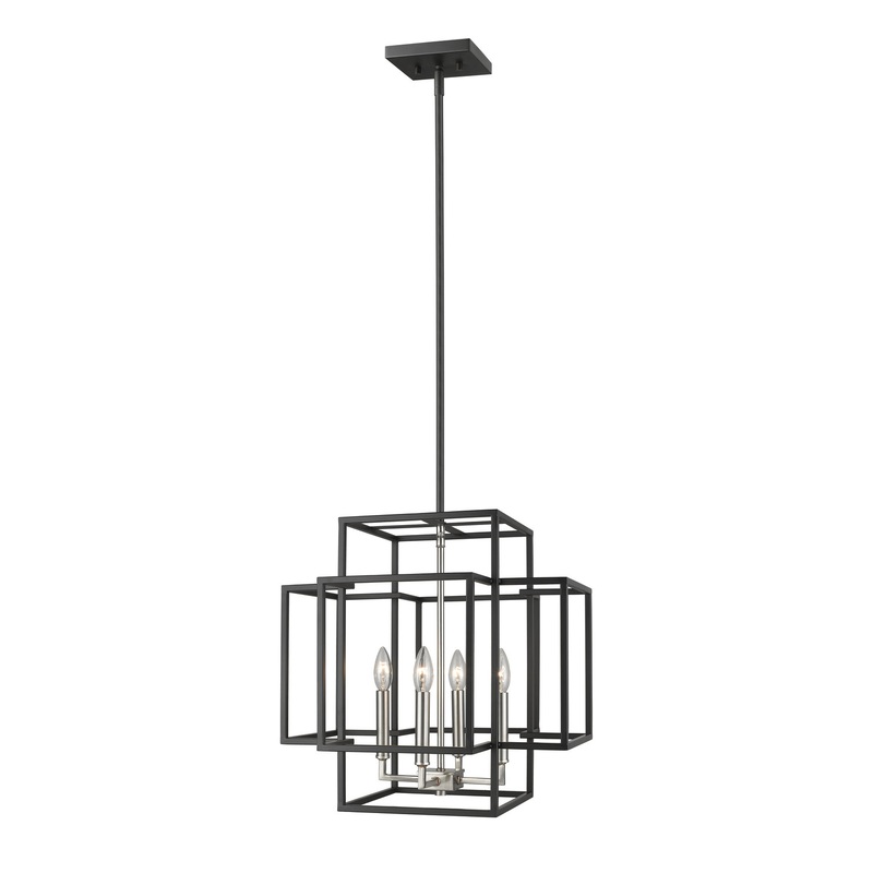 Z-Lite 454-18BK-BN Titania Four Light Pendant, Black / Brushed Nickel