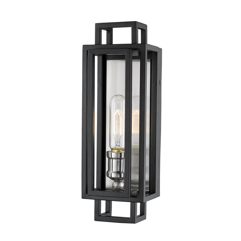 Z-Lite 454-1S-BK-BN Titania One Light Wall Sconce, Black / Brushed Nickel