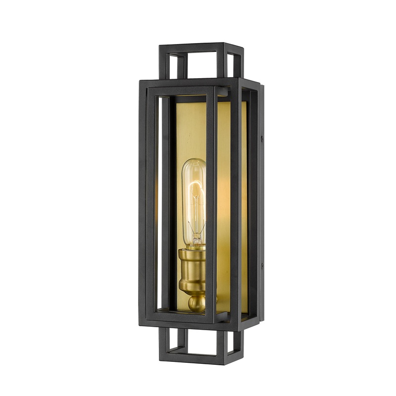 Z-Lite 454-1S-BRZ-OBR Titania One Light Wall Sconce, Bronze / Olde Brass