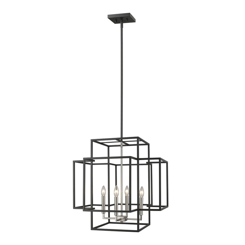 Z-Lite 454-22BK-BN Titania Four Light Pendant, Black / Brushed Nickel