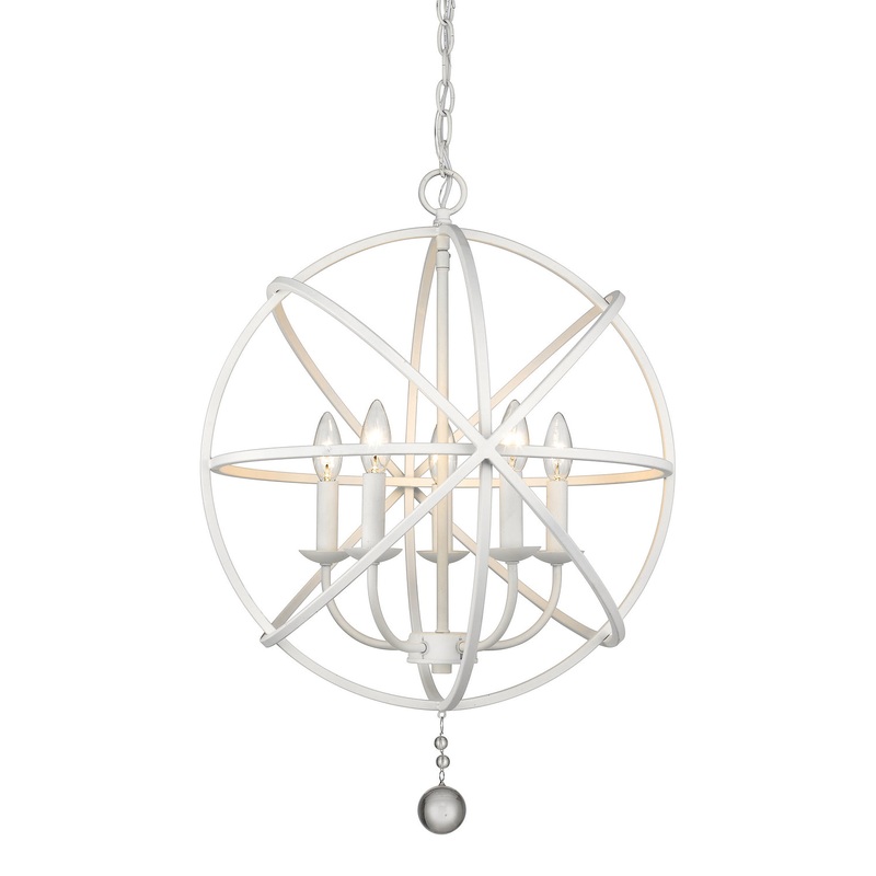 Z-Lite 458-20MW Tull Five Light Chandelier, Matte White