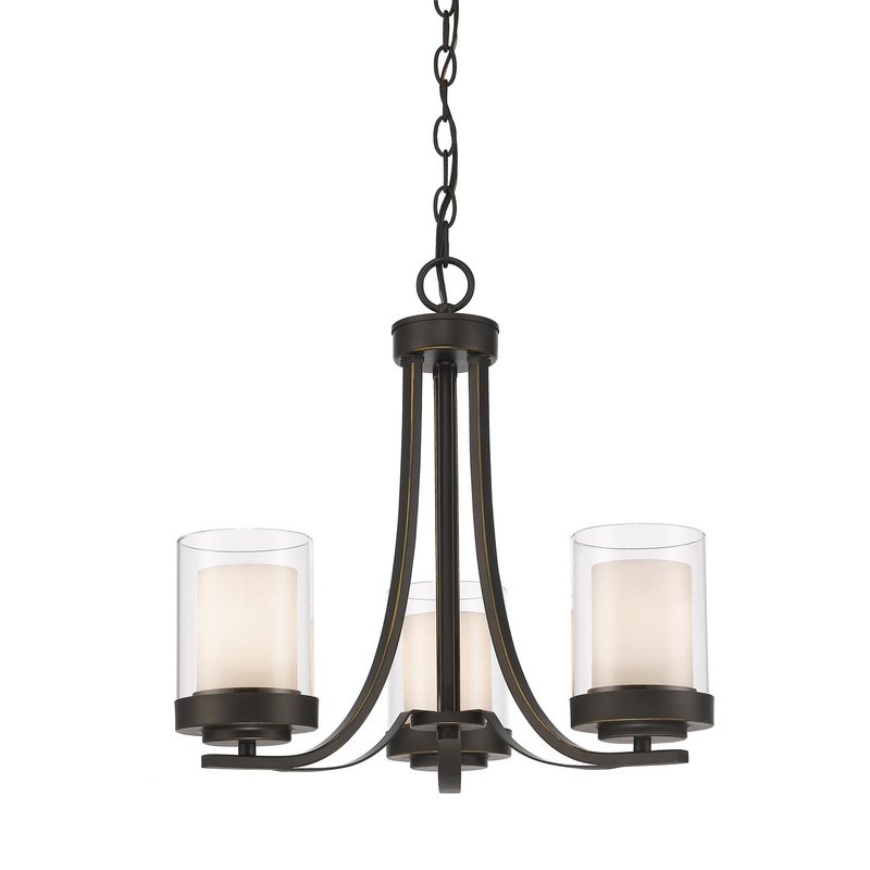 Z-Lite 426-3C-OB Willow Three Light Chandelier, Olde Bronze