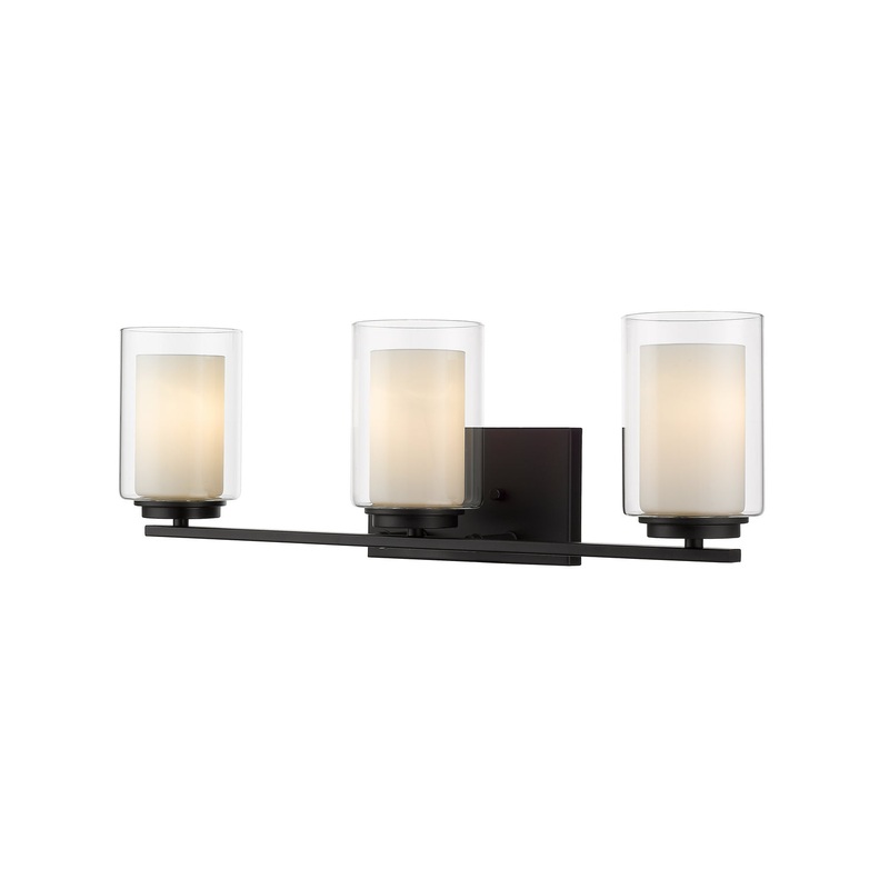 Z-Lite 426-3V-MB Willow Three Light Vanity, Matte Black
