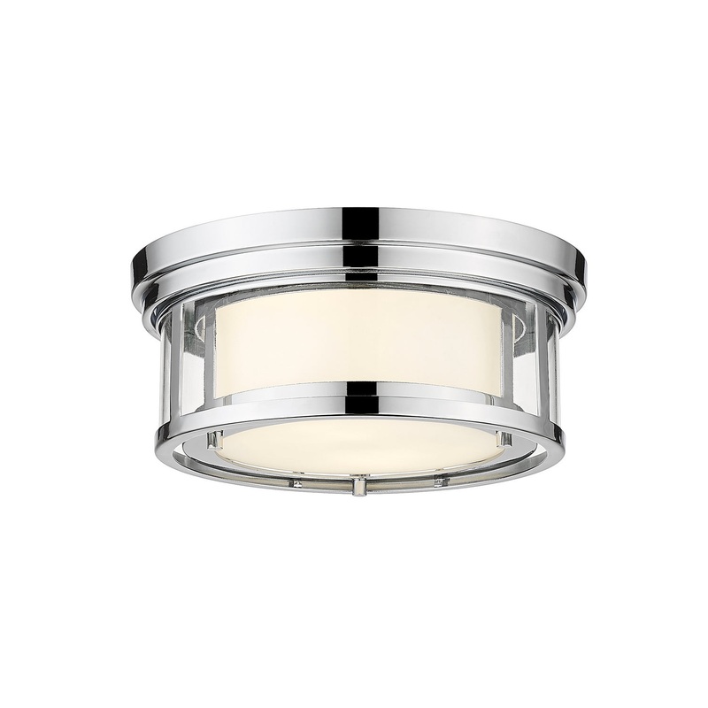 Z-Lite 426F12-CH Willow Two Light Flush Mount, Chrome