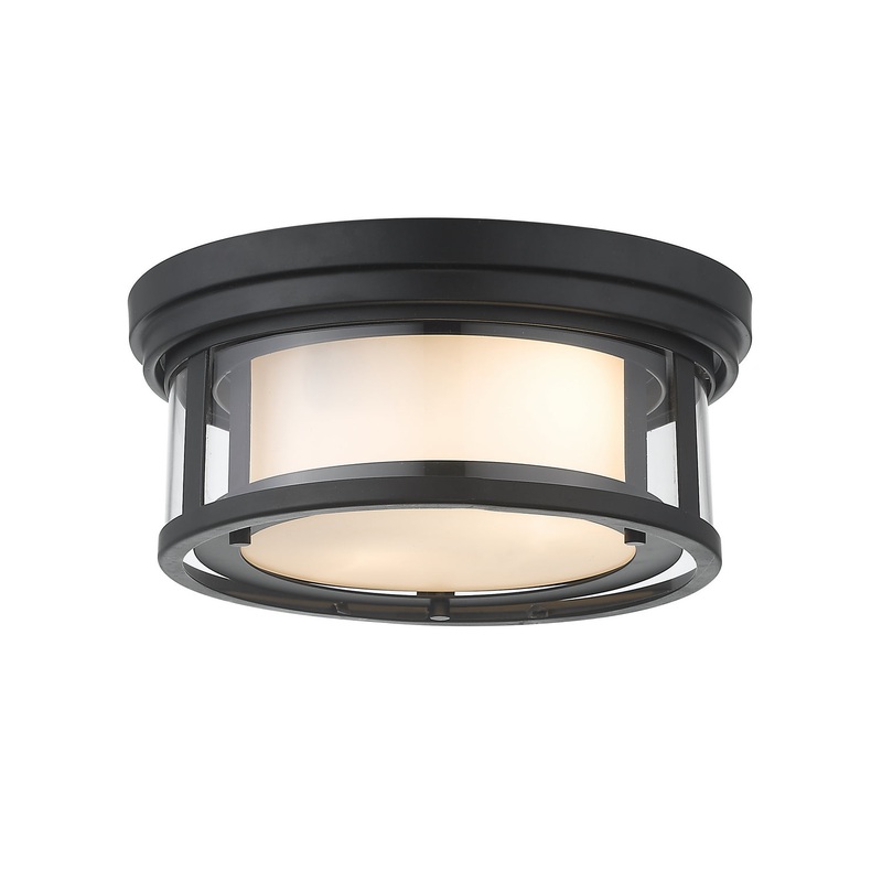 Z-Lite 426F12-MB Willow Two Light Flush Mount, Matte Black