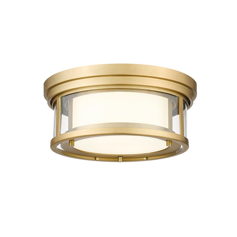 Z-Lite 426F12-OBR Willow Two Light Flush Mount, Olde Brass