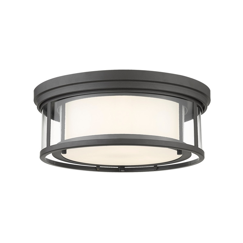Z-Lite 426F16-BRZ Willow Three Light Flush Mount, Bronze