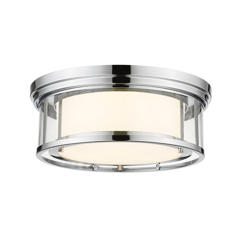 Z-Lite 426F16-CH Willow Three Light Flush Mount, Chrome