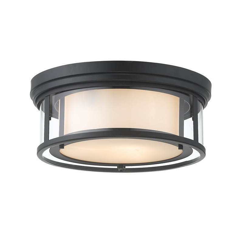 Z-Lite 426F16-MB Willow Three Light Flush Mount, Matte Black