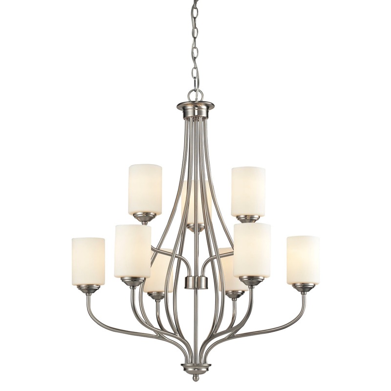 Z-Lite 434-9-BN Cardinal Nine Light Chandelier, Brushed Nickel