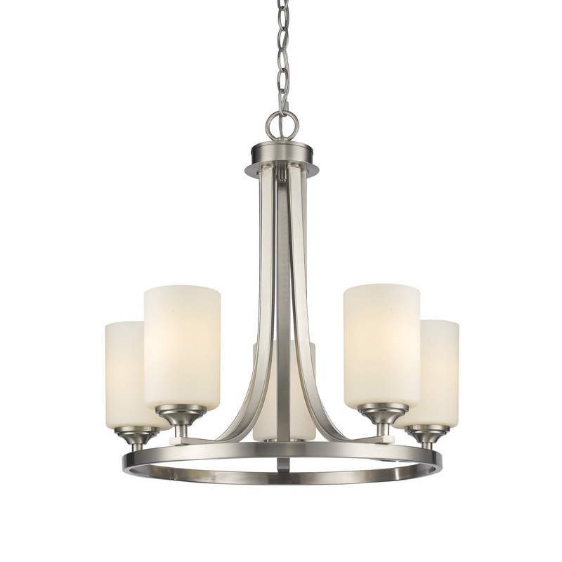 Z-Lite 435-5BN Bordeaux Five Light Chandelier, Brushed Nickel