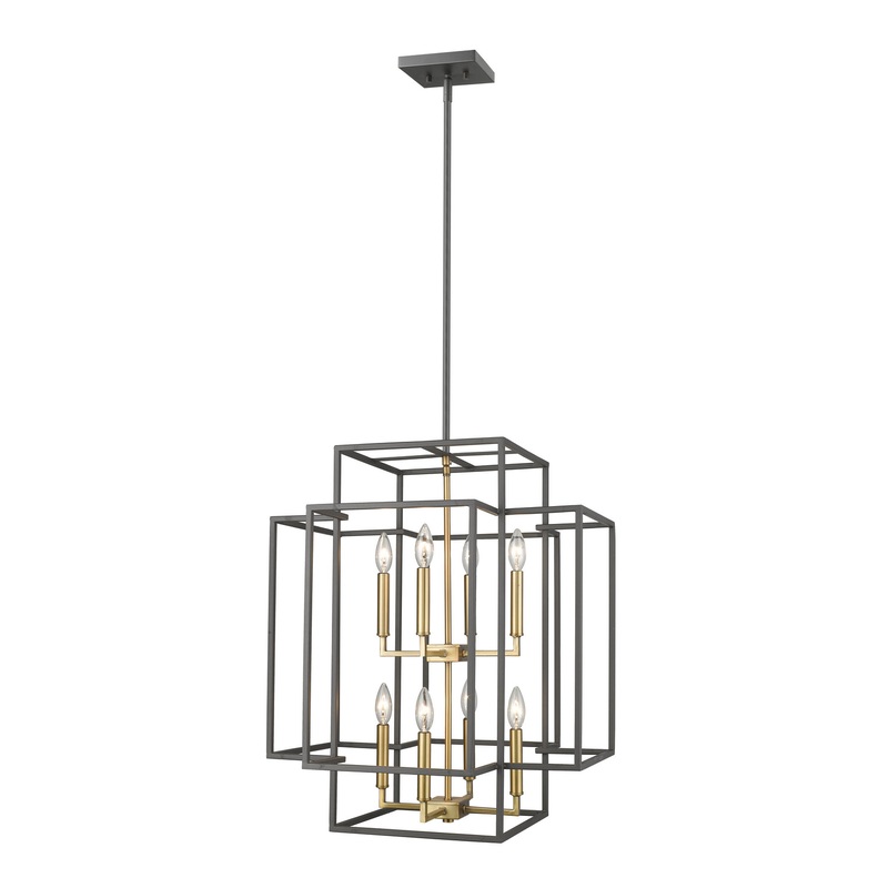 Z-Lite 454-28BRZ-OBR Titania Eight Light Pendant, Bronze / Olde Brass