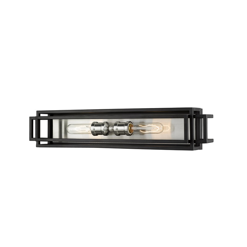 Z-Lite 454-2V-BK-BN Titania Two Light Vanity, Black / Brushed Nickel