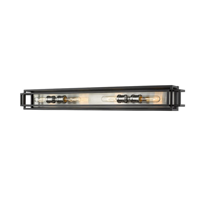 Z-Lite 454-4V-BK-BN Titania Four Light Vanity, Black / Brushed Nickel