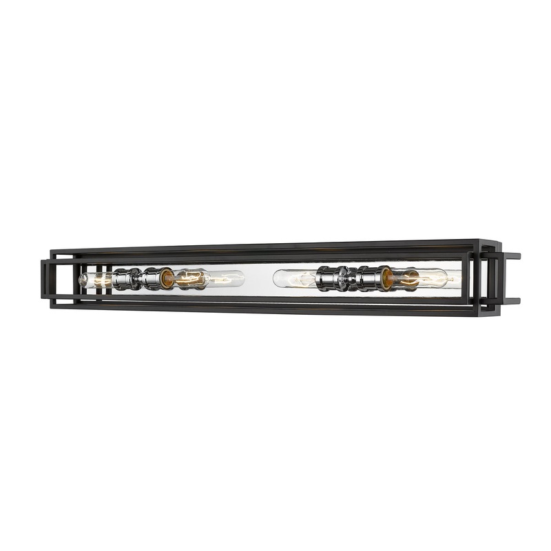 Z-Lite 454-4V-BK-CH Titania Four Light Vanity, Black / Chrome
