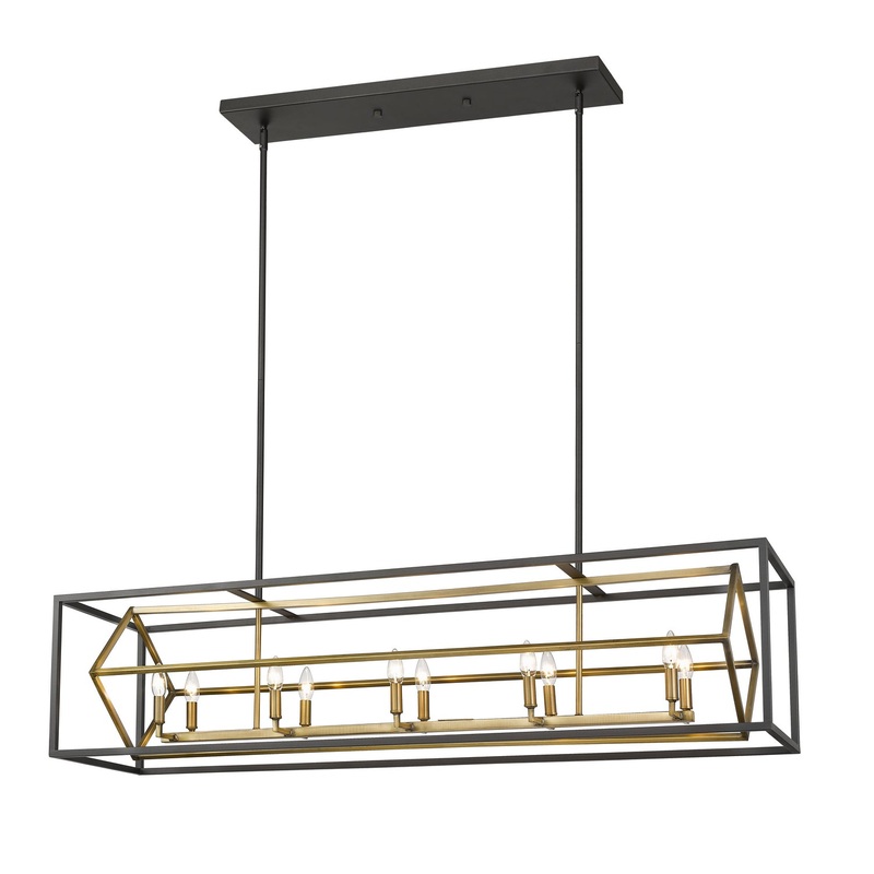 Z-Lite 457-10L-OBR-BRZ Euclid Ten Light Island Pendant, Olde Brass / Bronze