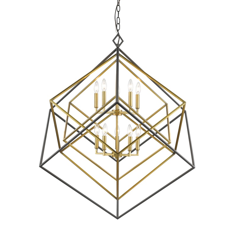 Z-Lite 457-10OBR-BRZ Euclid Ten Light Chandelier, Olde Brass / Bronze