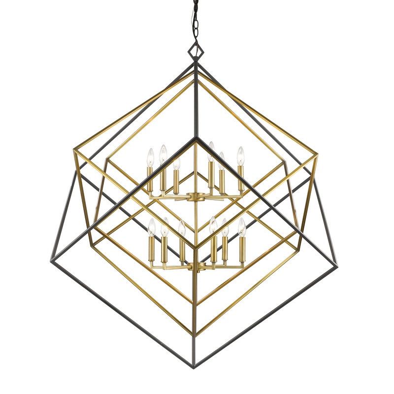 Z-Lite 457-12OBR-BRZ Euclid 12 Light Chandelier, Olde Brass / Bronze