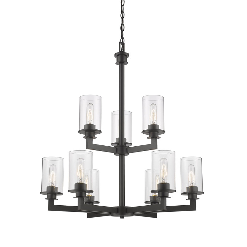 Z-Lite 462-9BRZ Savannah Nine Light Chandelier, Bronze