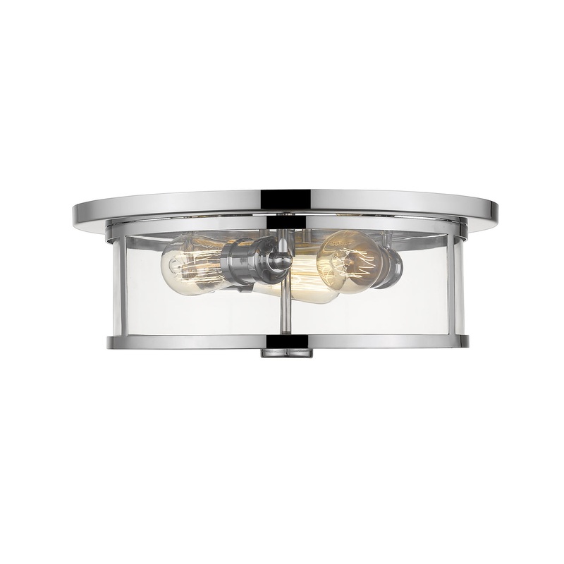 Z-Lite 462F16-CH Savannah Three Light Flush Mount, Chrome