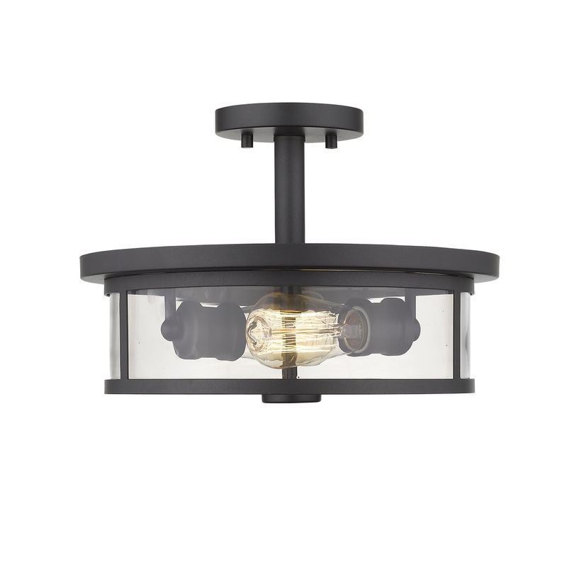 Z-Lite 462SF14-BRZ Savannah Two Light Semi Flush Mount, Bronze