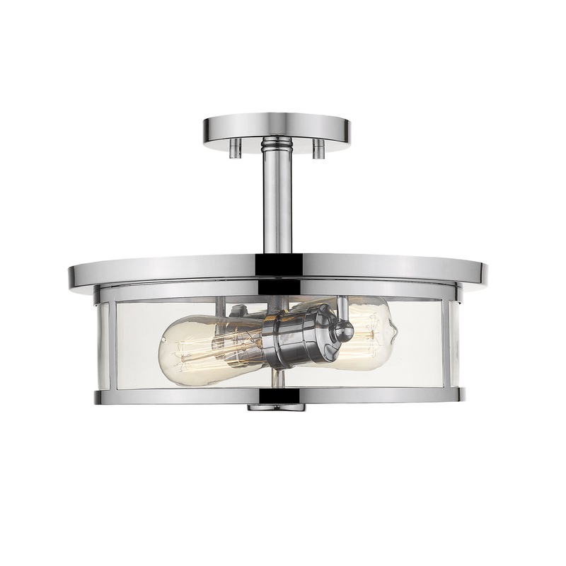 Z-Lite 462SF14-CH Savannah Two Light Semi Flush Mount, Chrome