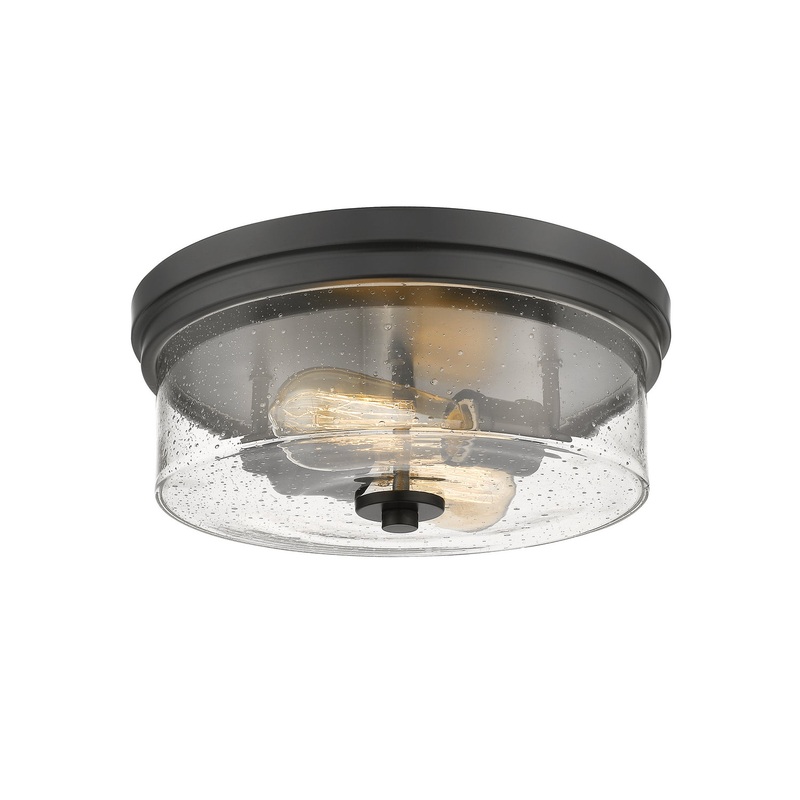 Z-Lite 464F13-MB Bohin Two Light Flush Mount, Matte Black