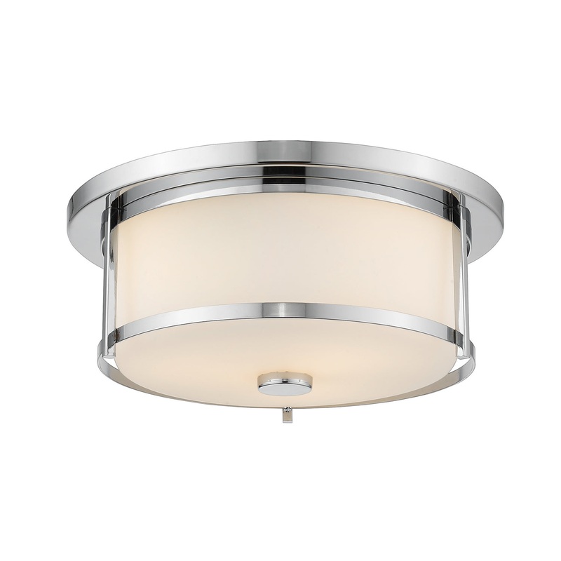 Z-Lite 465F14-CH Savannah Two Light Flush Mount, Chrome
